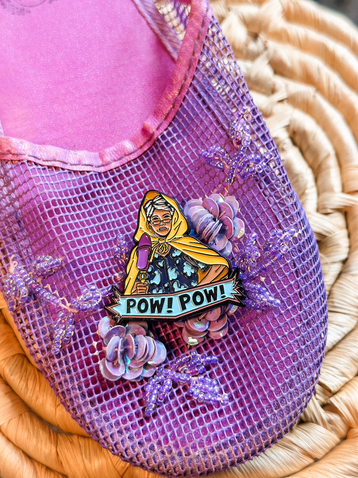 Abuela “POW! POW!” Superhero Enamel Pin – Limited Edition