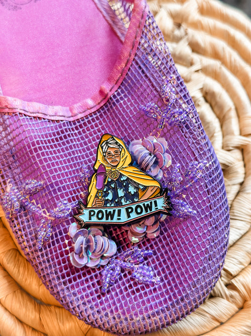 Abuela “POW! POW!” Superhero Enamel Pin – Limited Edition